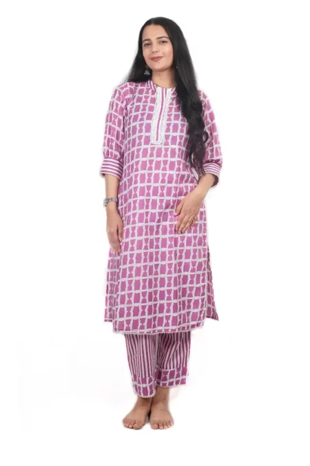 MAUVE KURTA & PANT SET