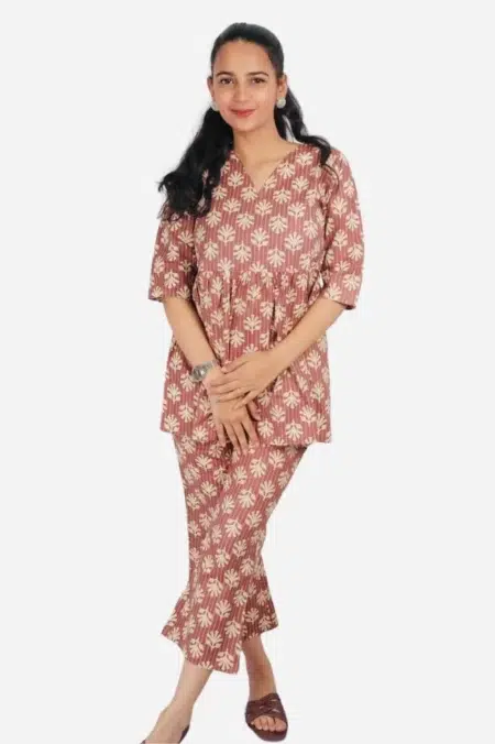 BROWN COTTON LOUNGE WEAR