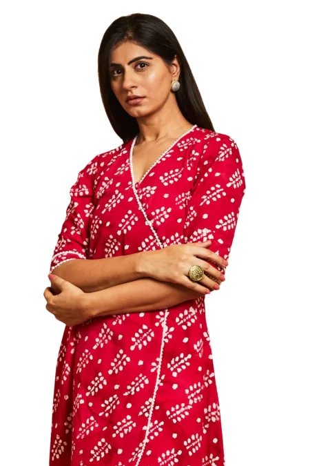 PINK ANGHRAKHA STYLE KURTA
