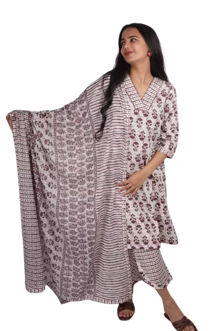 PLUM COTTON SUIT SET